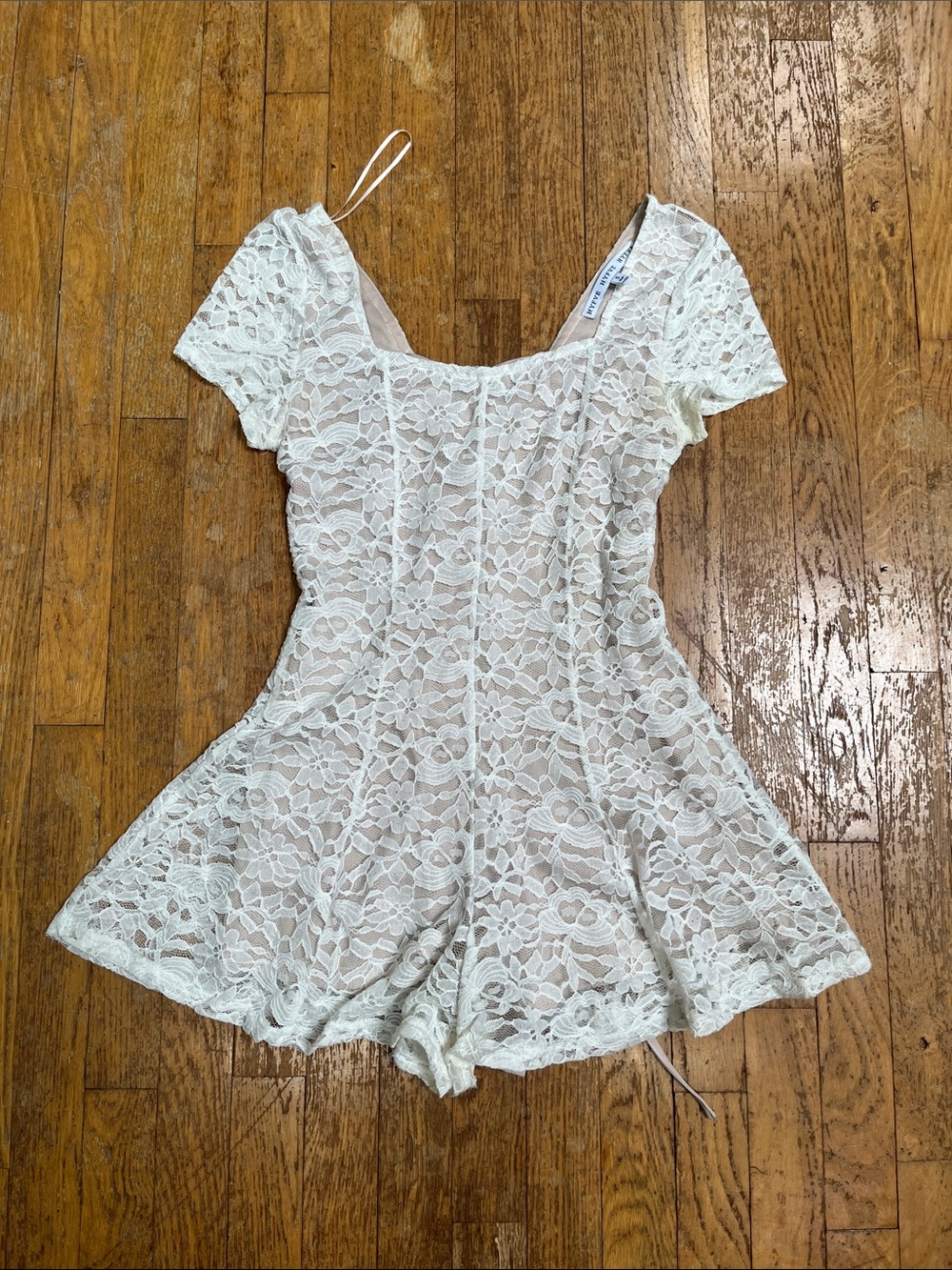 Lace Short Romper in White